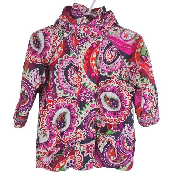 Hanna Anderson Beautiful Floral Pasley Multi Color GIRLS Winter Jacket Size 5 - Picture 1 of 8